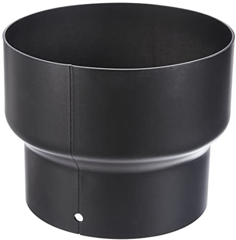 Kamino-Flam Raccord de Réduction en Acier laqué Senotherm, Tuyau de Poêle env. 2 mm, Ø env. 150 mm/130 mm, Tuyau de Raccordement, Tube de Réduction, Testé par le Standard EN 1856-2, Noir