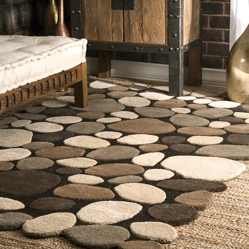 Nuloom Pebbles Natural/Beige, 2' x 3', Handmade, Polka Dot, Wool, Soft and Cozy, High Traffic, Stain Resistant, Easy Clean, Durable Runner for Bedroom, Living Room, Dining, Den, Foyer, Entryway