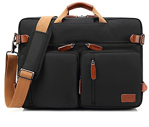 CoolBELL Convertible Backpack Shoulder bag Messenger Bag 5506 (17.3 Inches, Black)