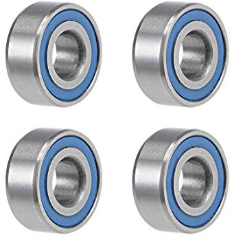 sourcing map 4 Stück Kugellager Rillenkugellager MR104-2RS 4mm Innendurchm 10mm Außendurchm 4mm Bohrung Doppelt Abgedichtet Chromstahl Blau Z2 für Skateboard 3D Drucker Roller Inline Skates