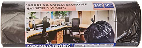 Office Products 22021252-05 Müllbeutel 240 L - 10 Stück Stark Reissfest LDPE| Müllsäcke Mülltüte Abfallsäcke Mülltüte für Den Hausmüll für das Büro| Farbe: Schwarz | Foliendicke: 30 μm