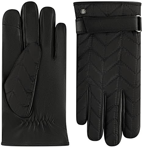 Roeckl Herren Talvik Lederhandschuhe, Black, 9.5