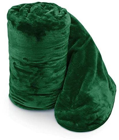Velosso Chunky Thick Super Soft Faux Fur Mink Blanket Bed Throwover Sofa Lounge Throw Blanket Large, Extra Large (Emerald, Large 150 x 200cms)