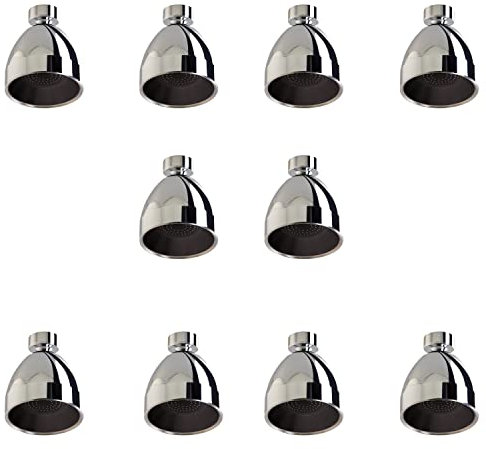 Siroflex 2765/10 Soffione Doccia Fisso 10 Pezzi Made In Italy | Doccia Soffione ABS Cromato | Soffione Doccia Con Economizzatore D’Acqua Rimovibile | Soffione Doccia Attacco ½” Snodo In ottone Cromato
