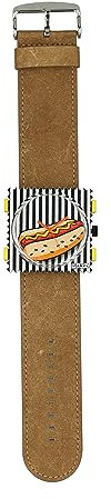 S.T.A.M.P. S. Uhr, Uhren-Set Hot Dog, Zifferblatt mit Armband, Armbanduhr, Uhrengehäuse, Wechselzifferblatt, Quarz Analog Uhr, Veganes & Nachhaltiges Uhrenarmband, Bunt, Kunststoff