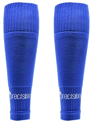 Precision Training Pro Junior Footless Sleeve Sport Socks, Stretch Fit, Compression Support for Football, Rugby and Hockey, Royal Blue, Sizes 12 Child UK - 6 UK