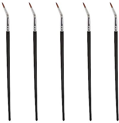 5 Pezzi 5 Pennelli per Eyeliner, Pennelli per Trucco Multifunzionali Piegati Ad Angolo Fine con Manico Ergonomico Pennello Strumento Cosmetico per Correttore Applicazione Gel