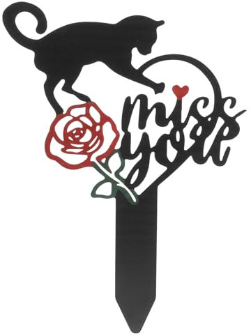 Yardwe Pile De Marqueurs Funéraires Tombes Décoration De Cimetière Tombe De Jardin Signes De Cour Pieu Commémoratif De Chat Décorations De Cimetière pour La Tombe Plaque Commémorative