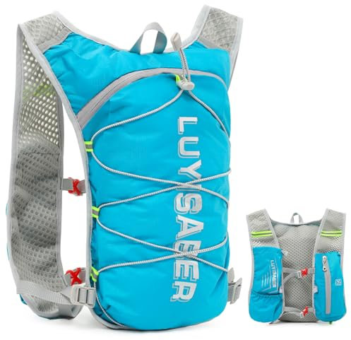 Donaky Sac à Dos d'hydratation Gilet Course a Pied Femme Homme Léger Sac Hydratation Trail Running Réfléchissant pour Cyclisme Marathon Randonnée Sports de Plein Air, Bleu