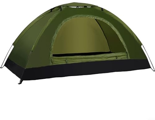 Tenda da campeggio ultraleggera con borsa da trasporto impermeabile, design a doppia porta per zaino in spalla, trekking ed escursioni. (2 persone, verde militare)
