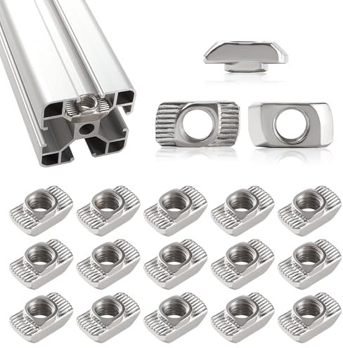 Lyeteung 15 PCS 40 Series M8 T Nut, Hammer Head Nut, Hammer Head Drop In T Slot Nuts, for 4040 4080 8080 Aluminum Extrusion Profile