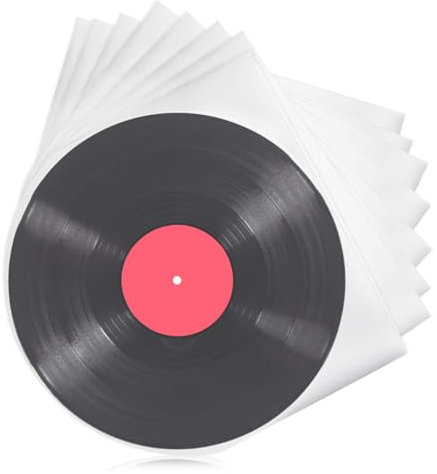 BUOSHUO 50 Pezzi Buste per Vinili 33 Giri,Buste Antistatiche per Vinili 33 Giri,Adatto per Dischi Vinile da 12 Pollici