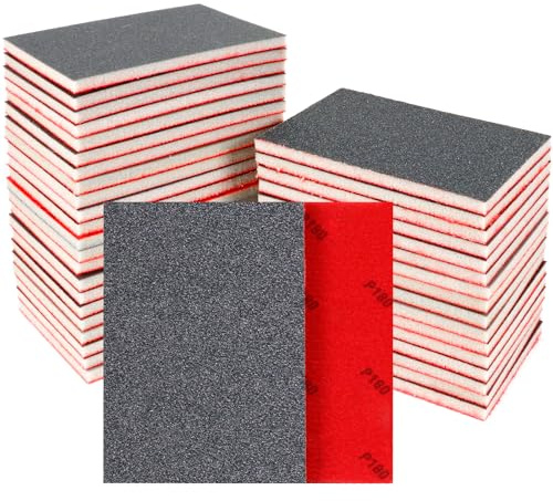 24 st slipsvampsset – 180 korn slipdynor, flexibla sandpappersblock grova och fina, skumslipdynor tvättbara och återanvändbara, våt och torr sandpapper för polering av metall, trä och vägg