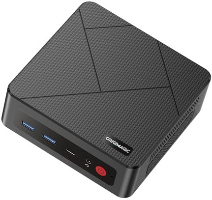 origimagic C4 Mini PC, with Ryzen 5 3550H (up to 3.7GHz) Mini Computer, 16G DDR4 RAM 512GB PCIe SSD, 4K Triple Display, Type-C/USB3.2/Dual RJ45 LAN/Wi-Fi 5/BT 5.0, Mini Desktop PC for Home Office