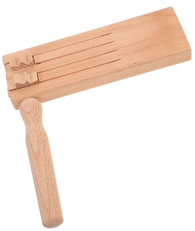 CVUTOVO Traditional Wooden Ratchet Noise Maker Double Row Early Learning Instrument for Natural Wood Educational Rattle for Parties Sporting Events and Music Development