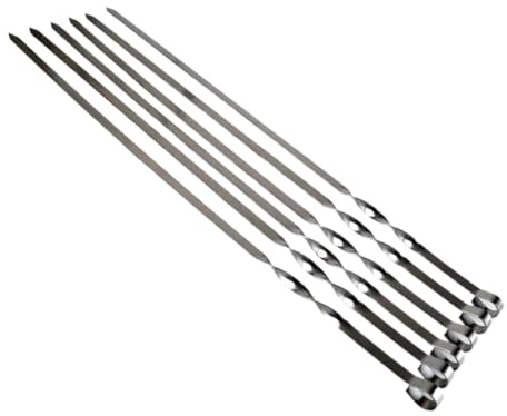 Spiedini in Metallo 6-12 pz 21.6 '' 55CMBBQ Spiedini In Acciaio Inox Grande Piatto Barbecue Ago Shish Kabob Set di Metallo(6 PCS)