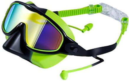 Anti-dimma simglasögon för barn – simmask med nässkydd UV sköld | vidsiktsglasögon för barn för dykning, snorkling, strand, pool, ålder 3-14, pojkar, flickor