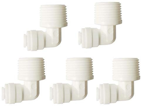 YZM Quick Connect fittings RO Water Filters (5pack, Elbow, 1/2 Male x 1/4 OD tube)