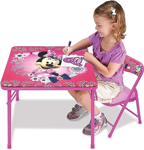 Minnie Mouse Table & Chair Set for Toddlers 24-48M, Includes 1 Table & 1 Chair [Amazon Exclusive] Table: 20L x 20W x 16.4H, Chair: 12L x 11.6W x 17H - Weight Limit: 70 lbs