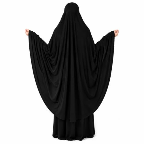 Yaqeen Khimar de prière une pièce en lycra extensible, taille XL, Noir , XL