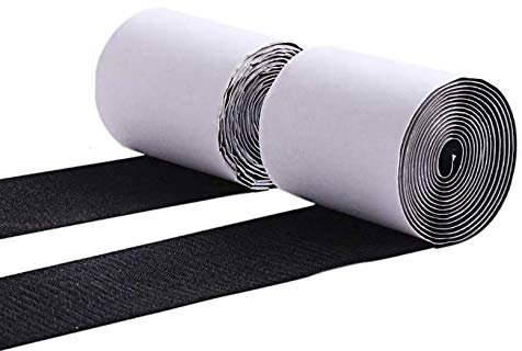 10cm de large (d'environ 10cm de long Crochet et boucle Bande adhÈsive avec ensemble de Super Sticky Colle Tissu en nylon fermeture Noir 5M