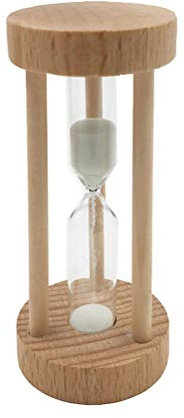Supvox Holz Sanduhr 3 Minute Weiß Sand Hourglass Sandglass Timer Tischdeko für Kochen Maske Yoga Spielen Zähneputzen