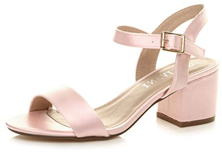 AJVANI Womenlow block heel peep toe ankle strap strappy party sandals size 7 40