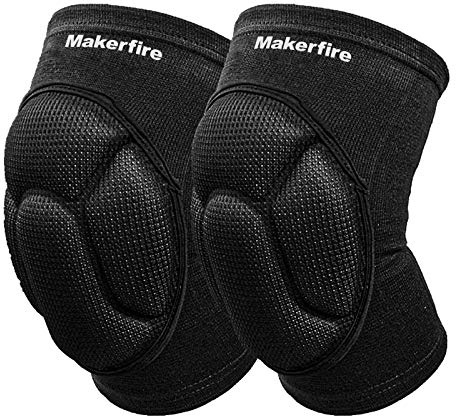 Makerfire Protective Knee Pads Knee Protector Thick Sponge Anti-Slip Collision Avoidance Knee Sleeve-1 Pair(L)