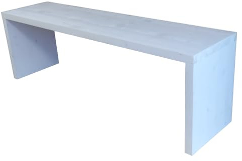 TOTAL WOOD 2012 Panca Panchina in Legno Abete Interno Esterno 150x38.5x45 cm impregnata Bianco decapato Anche su Misura