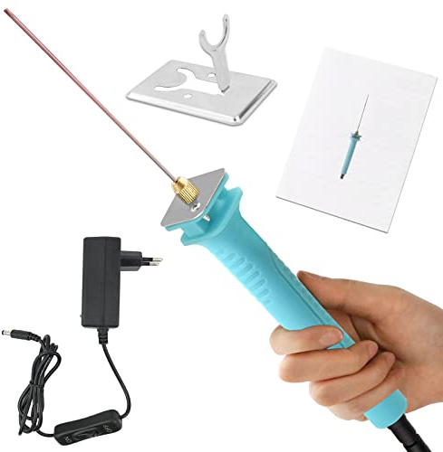 Cortador eléctrico de espuma, punzón cortador eléctrico 100-240 V, 18 W, 10 cm, para láminas de poliestireno, adecuado para bordes de corte, corte térmico, punzón de grabado, enchufe EU