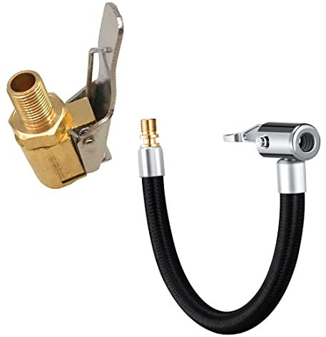 HONGECB Ventilverlängerung Set, Auto Inflator Schlauch, 20CM Autoreifen-Luftfüllschlauch Luftpumpen, Reifenfüller Schlauch, mit 7.5mm Hebelstecker, für Auto Fahrrad Motorrad Kompressor