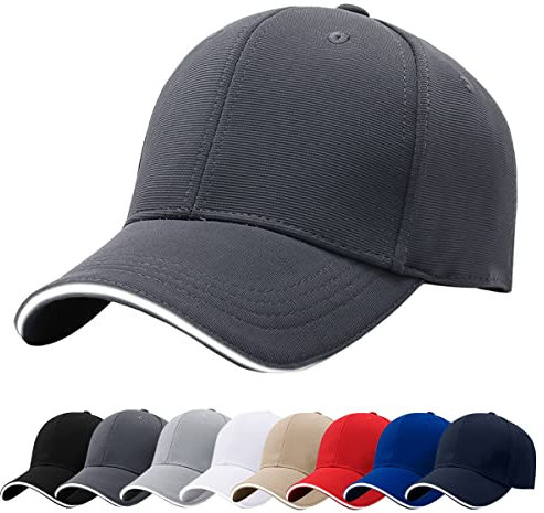 Baynetin Casquette de Baseball, Unisexe Réglable 6 Panel Chapeau Soleil, Casquettes de Golf Sports Casual Coton Léger Chapeau Motorcycle Trucker Cap (Gris Foncé)