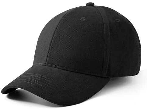 Artexia - Casquette avec visière, 100 % coton, casquette de baseball, réglable, casquette unisexe, homme, femme, Noir , Taille Unique