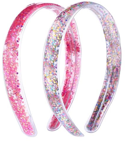 Sibba Headband 2 PCS Cute Head Bands Sequin Glitter With Teeth Headwear Birthday Easter Party Elastic Headpiece Girls Hair Styling Halloween Christmas Party Accessories