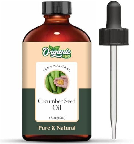 Organic Zing Cucumber Seed (Cucumis sativus) Oil | Pure & Natural Carrier Oil for Skincare, Hair Care & Massage - 118ml/3.99fl oz