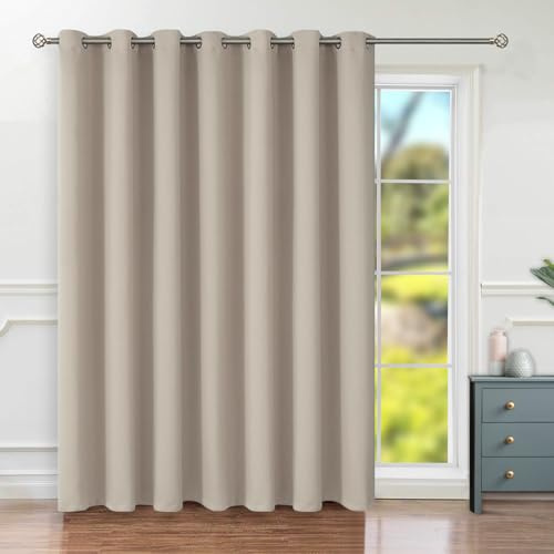 BGment Rideau de Porte coulissante pour terrasse, séparateur de pièce, occultant, Isolation Thermique, 213,4 cm de Long, 254 cm de Large, 1 Panneau, Chameau