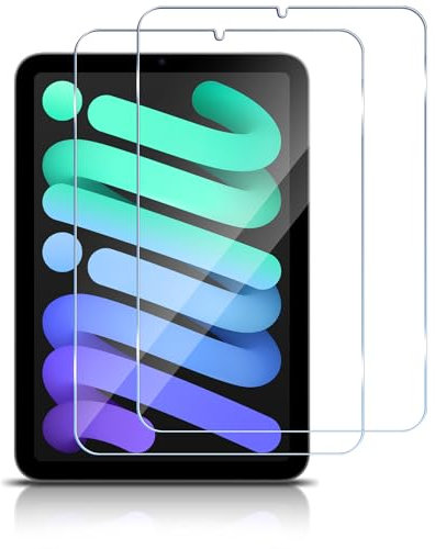 Haofun Protection Écran en Verre Trempé pour Apple iPad Mini 7/6 8.3 Pouces (7./6. Generation, 2024/2021), 2 Pièces Film de Protection, 9H Dureté Anti Rayures, Facile à Installer, HD Clair