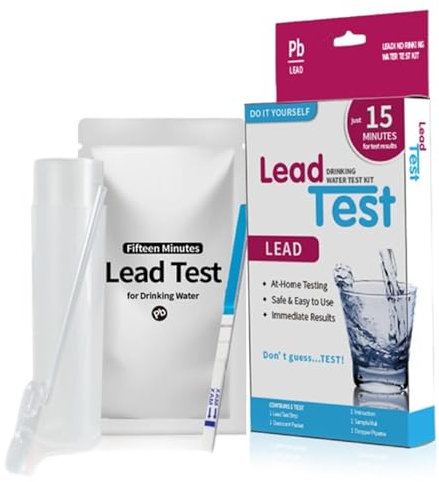 Kit de prueba de plomo de agua: kit de análisis de agua con, tira de plomo y gotero | Kit de prueba de plomo para agua potable, agua de pozo y agua del grifo, prueba rápida, simple y precisa.