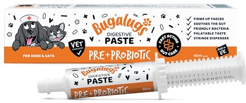 BUGALUGS Pre & Probiotic Digestive Paste for Dog & Cat - Gut Health, Digestive Supplements with Fast-Acting Ingredients for Dogs & Cats (60ml)