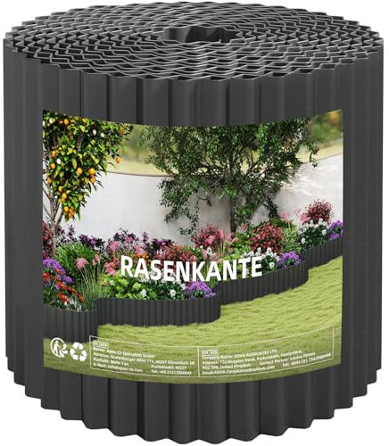 LOFTPLUS Bordo in metallo per aiuole da giardino – 20 cm di altezza per prato, prato fai da te, paesaggistica, aiuole, bordatura per pavimentazione, 6 m