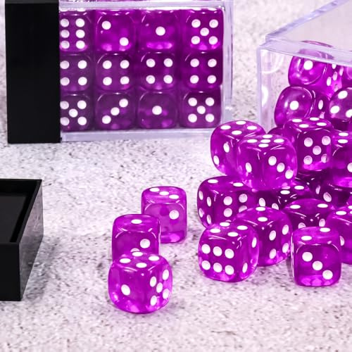 Epic Forge-Dado de 6 Caras – Lote de 36 Dados – Violeta Transparente
