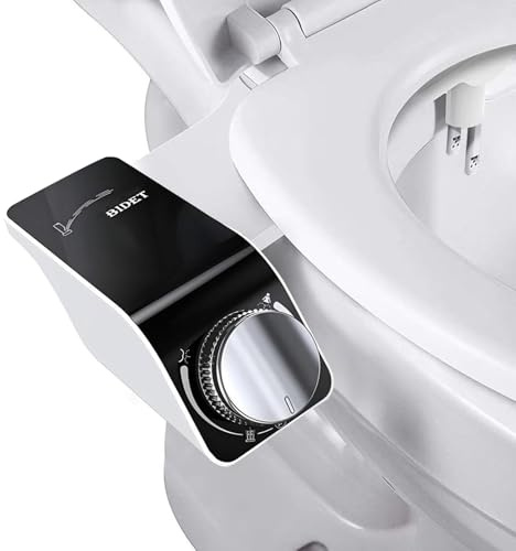 VivaLox Bidé, no eléctrico bidé para inodoro, boquillas dobles retráctiles autolimpiables, presión de agua regulable, fácil de usar, accesorio para inodoro de agua fría