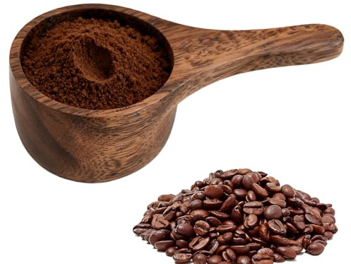 Cuchara de madera de 42 ml, cuchara medidora de café de 11 x 5 cm, cucharas de madera, utensilios de cocina, accesorios de máquina de café para azúcar, té, harina, frijoles, proteína, polvo, sal