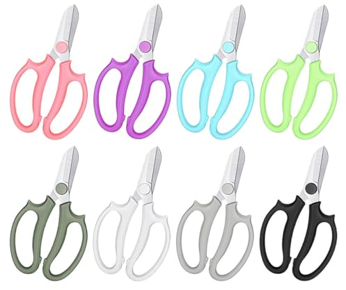 SUPVOX Ciseaux de Taille pour Jardinage 8 Pièces Multicolores, Sécateurs à Fleurs et Fruits, Cisailles à Verger Ergonomiques Poignées Antidérapantes, Outils Portables pour Fleurs,