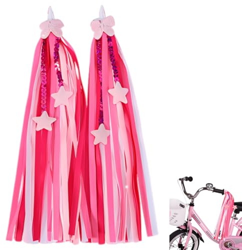 YIPFEN 1 Paio Nastri Manubrio per Bicicletta Bambini con Nastrini Decorativi e Fiocchi per Accessori Bici Bambino e Bambina (Colorati)
