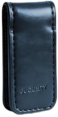 Juqumty Portatarjetas Clip MagnéTico Delgado De Cuero para Hombres | Cuadrado Azul Marino,Clip para Billetes, Organizador De Tarjetas, Cartera Minimalista para Negocios