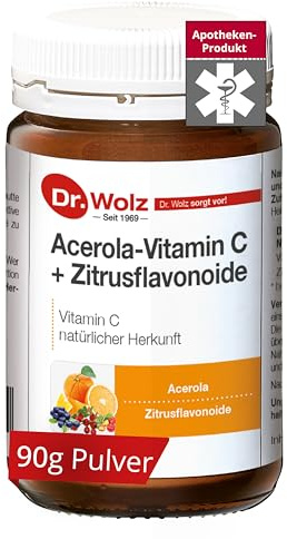 Dr. Wolz Acerola-Vitamin C + Zitrusflavonoide, mit Vitamin C und Zitrusflavonoide natürlicher Herkunft, 90 g