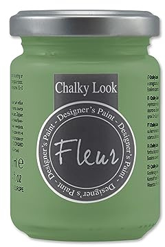 FLEUR DESIGNER'S PAINT | Pittura ad Acqua, Effetto Gesso Naturale, Extra Opaca, Fleur Chalky F51, Colore Welcome Green, Made in Italy, Formato da 130 ml