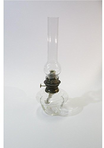 Illuminazione d'epoca Lume Lampada a Petrolio in Vetro e Tubo Paralume in Vetro