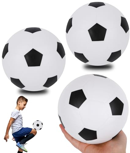 GLAITC 3 Pcs Mini Rubber Soccer Ball, 16Cm Inflatable Soccer, Kids Rubber Footballs, Small Soft Soccer Ball, Outdoor Activity Game Football for Outdoor Indoor Playground Garden Beach for Kids